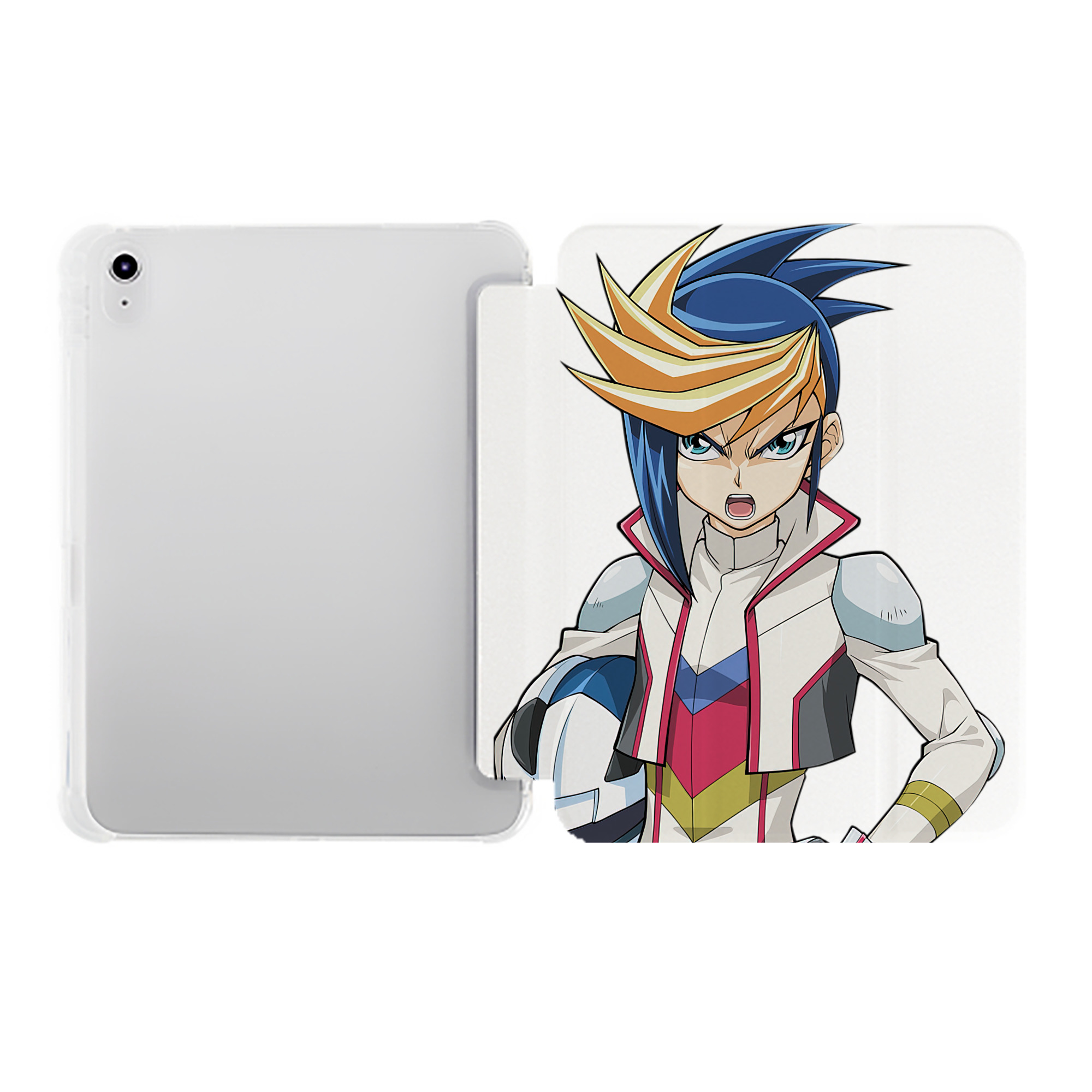 （画像用） 遊☆戯☆王 Yu-Gi-Oh! IPad ケース ペン収納付き 三つ折りスタンド PUレザー×シリコン 対応機種9.5/10.5/10.9インチ